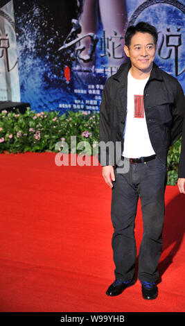 Chinese martial actor Jet Li, also known as Li Lianjie attends the premier of the film, Its Love, in Beijing, China, 22 September 2011. Stock Photo