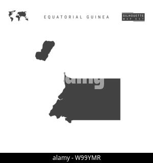 Equatorial Guinea Blank Vector Map Isolated on White Background. High-Detailed Black Silhouette Map of Equatorial Guinea. Stock Vector