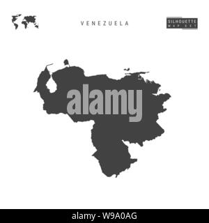 Venezuela Blank Vector Map Isolated on White Background. High-Detailed Black Silhouette Map of Venezuela. Stock Vector