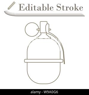 Attack Grenade Icon. Editable Stroke Simple Design. Vector Illustration. Stock Vector