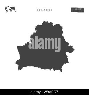Belarus Blank Vector Map Isolated on White Background. High-Detailed Black Silhouette Map of Belarus. Stock Vector