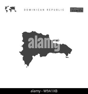 Dominican Republic Blank Vector Map Isolated on White Background. High-Detailed Black Silhouette Map of Dominican Republic. Stock Vector