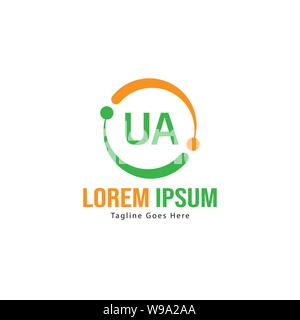 UA Letter Logo Design. Creative Modern UA Letters Icon Illustration design Stock Vector
