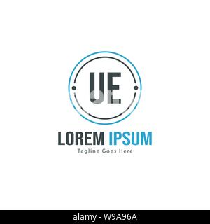UE Letter Logo Design. Creative Modern UE Letters Icon Illustration design Stock Vector