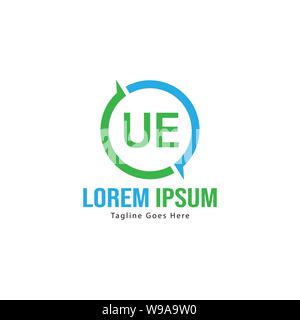 UE Letter Logo Design. Creative Modern UE Letters Icon Illustration design Stock Vector