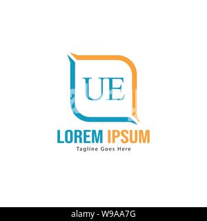UE Letter Logo Design. Creative Modern UE Letters Icon Illustration design Stock Vector