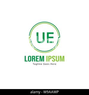 UE Letter Logo Design. Creative Modern UE Letters Icon Illustration design Stock Vector