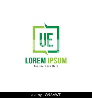 UE Letter Logo Design. Creative Modern UE Letters Icon Illustration design Stock Vector