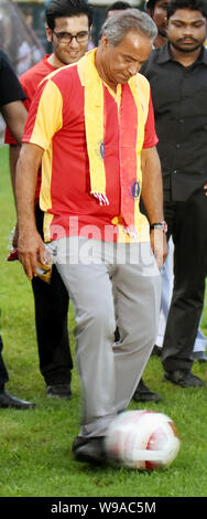 Kolkata, India. 05th Jan, 2014. Former East Bengal legendary Iranian footballer Majid Bishkar shows his skill on the occasion of East Bengal Club's 100 years celebration program. (Photo by Saikat Paul/Pacific Press) Credit: Pacific Press Agency/Alamy Live News Stock Photo
