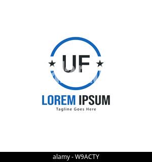 UF Letter Logo Design. Creative Modern UF Letters Icon Illustration design Stock Vector
