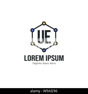 UE Letter Logo Design. Creative Modern UE Letters Icon Illustration design Stock Vector