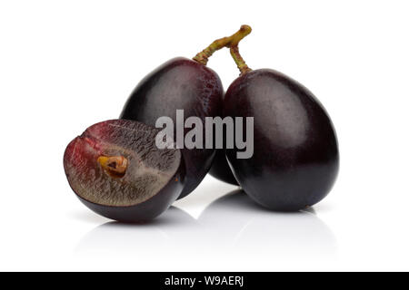 Fresh black grape isolated on white background Stock Photo