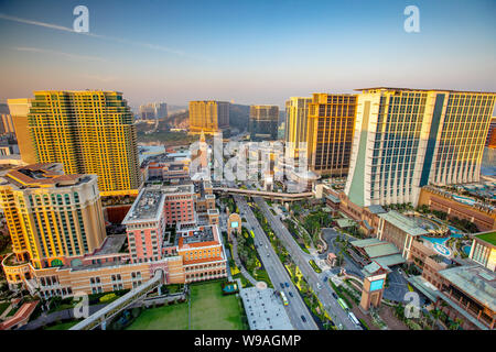 Macau city skyline at sunset Stock Photo