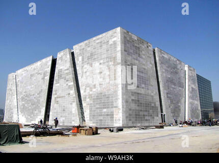 The Italy Pavilion is seen under construction in the World Expo site in Shanghai, China, March 19, 2010. Stock Photo