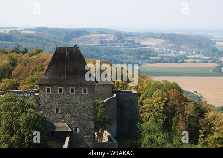 View from the tower of medieval castle Helfstyn in central Moravia, Czech republic Stock Photo