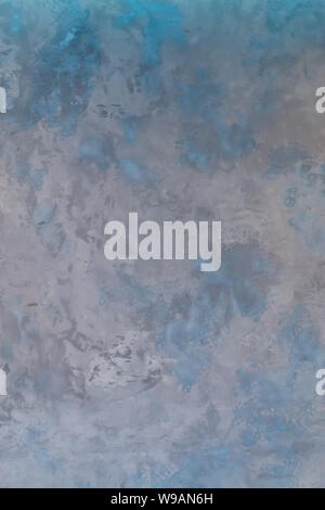 Old gray surface. Art rough stylized texture banner with space for text. Blue and gray background texture decorative plaster. Stock Photo