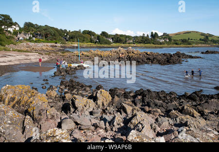 A view of the bay and village of Rockcliffe in Dumfries and Galloway, Scotland. Stock Photo