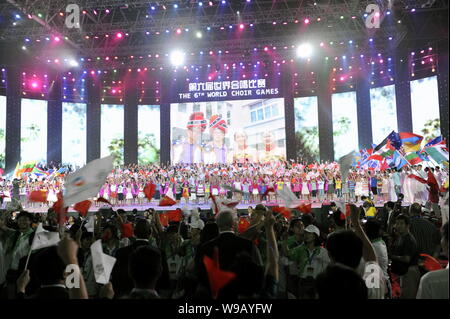 View of the closing ceremony of the 6th World Choir Games in Shaoxing, east Chinas Zhejiang Province, July 26, 2010.   From July 15th to July 26th, ov Stock Photo