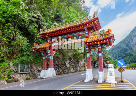 East entrance of Taroko gorge national park in Taiwan Stock Photo