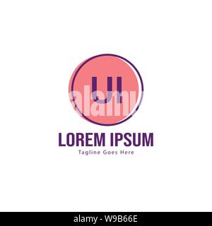 UI Letter Logo Design. Creative Modern UI Letters Icon Illustration design Stock Vector