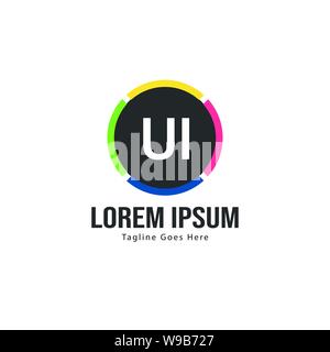 UI Letter Logo Design. Creative Modern UI Letters Icon Illustration design Stock Vector