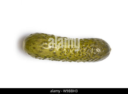Pickled cucumber, salt cucumber isolated on white background, top view Stock Photo