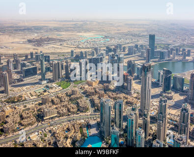 aerial view of Dubai in the United Arab Emirates Stock Photo