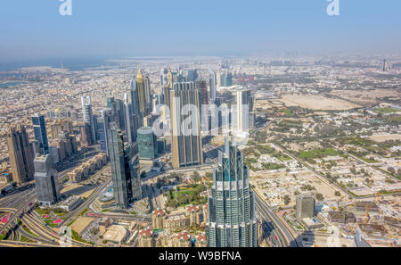 aerial view of Dubai in the United Arab Emirates Stock Photo