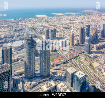 aerial view of Dubai in the United Arab Emirates Stock Photo
