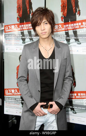 Japanese idol actor and singer Tomohisa Yamashita attends a press conference to promote his concert in Hong Kong, China, December 13, 2010. Stock Photo