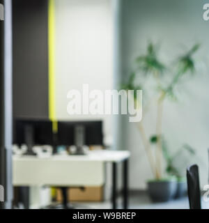 Modern office interior with computers and workplaces Stock Photo