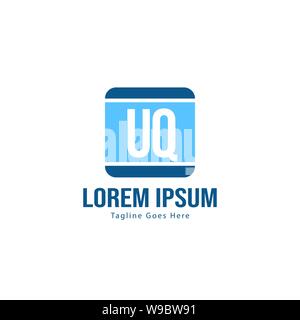 UQ Letter Logo Design. Creative Modern UQ Letters Icon Illustration design Stock Vector