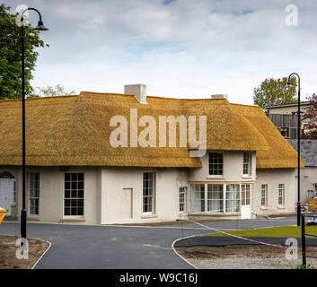 Ireland, Co Dublin, Malahide, Dublin Road, The Casino, newly thatched Cottage Orne, home to Fry Model Railway museum Stock Photo