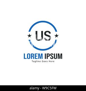 US Letter Logo Design. Creative Modern US Letters Icon Illustration design Stock Vector