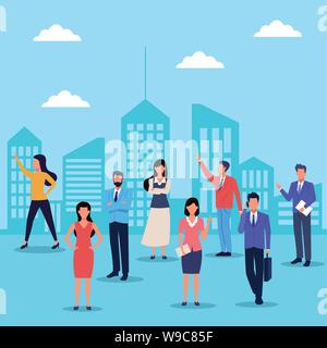 Business people in the city Stock Vector