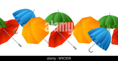 Seamless pattern with color umbrella. Stock Vector