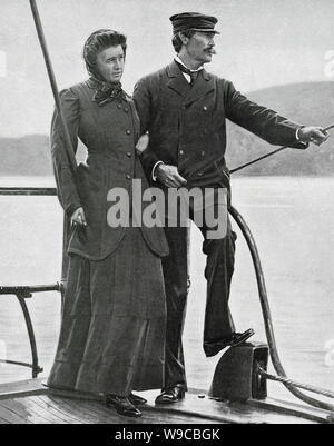 ROBERT PEARY (1856-1920) American Arctic explorer with his wife Josephine Stock Photo