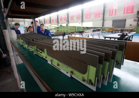 Parts of horizontal stablizers for B737-NG (Boeing 737-NG) are seen at the Shanghai Aircraft Manufacturing Factory in Shanghai, China, Tuesday, 28 Apr Stock Photo