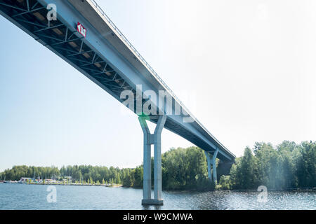 Luukkaansalmi bridge in Lappeenranta, Finland. View from the lake Saimaa. Stock Photo