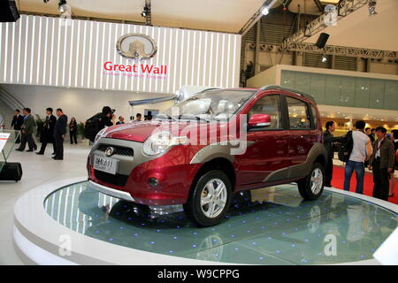 A Great Wall Hover M1 is seen on display at the 13th Shanghai International Automobile Industry Exhibition, known as Auto Shanghai 2009, in Shanghai, Stock Photo