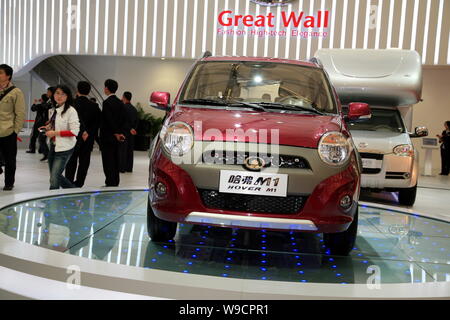 A Great Wall Hover M1 is seen on display at the 13th Shanghai International Automobile Industry Exhibition, known as Auto Shanghai 2009, in Shanghai, Stock Photo