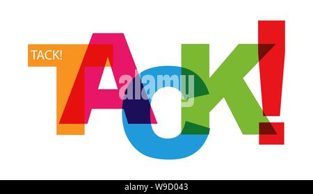 Colored lettering THANK you! for design and decoration,  Swedish language Stock Vector