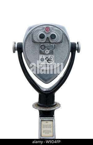 Coin operated tourist binocular isolated on white background Stock Photo -  Alamy