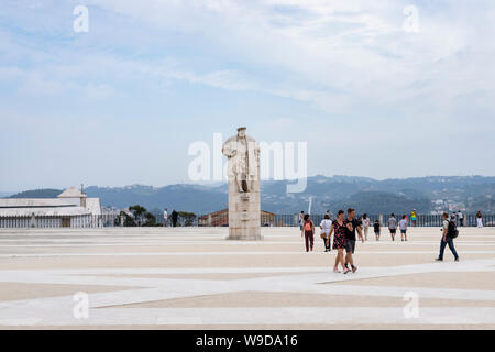 Coimbra, Portugal - July 16 2019: Statue of King Joao III in the courtyard next to the Joanine Library Stock Photo