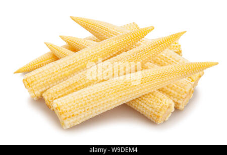 baby corn path isolated on white Stock Photo