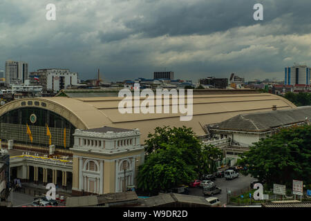 Hua Lamphong railway station or Bangkok Grand Central Terminal Railway Station, is the main railway station in Bangkok, Thailand located in the center Stock Photo