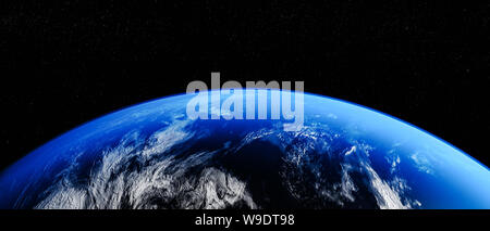 the blue planet earth (3d rendering.This image elements furnished by NASA) Stock Photo