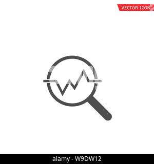 Financial analysis icon. Magnifier with analysis chart symbol, Finance Growth concept Stock Vector