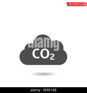 CO2 cloud icon. Carbon emissions reduction, Vector illustration Stock Vector
