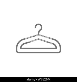 Hanger, wardrobe, dry cleaning service line icon. Stock Vector